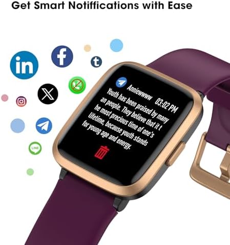 Fitness Tracker Watch with Heart Rate Monitor, Large Screen Activity Tracker with Pedometer, Sleep Monitor, Calories & Step Counter, 5ATM Waterproof Smart Watch for Women Men Fitness Watch for Sports