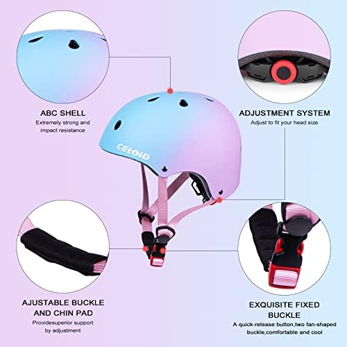 Kids Bike Helmet,Toddler Skateboard Helmets for Ages 2-3-5-8-14 Years Boys Girls,Adjustable Multi-Sport Bicycle Skateboarding Football Roller Skating Scooter Rollerblade Balance Bike Helmet