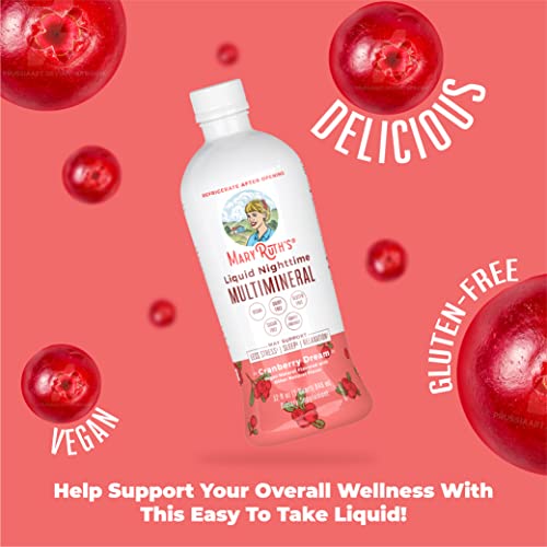 MaryRuth Organics Liquid Nighttime Multimineral | No Melatonin | Bedtime Routine | Magnesium Citrate | Calcium | Zinc | Vitamin D3| Available in 4 Flavors | Vegan | Sugar Free | Gluten Free | 32 Oz