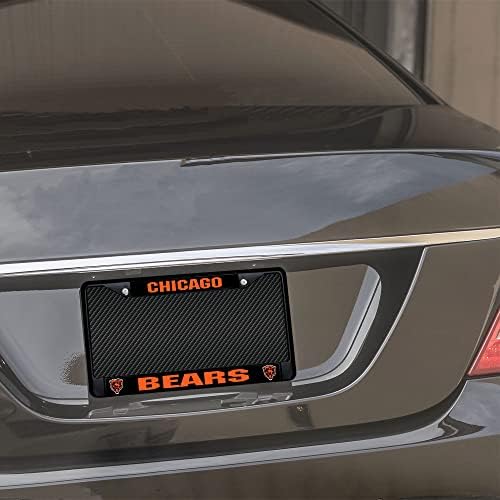 Rico Industries NFL Football Primary Black Chrome Frame with Plastic Inserts 12" x 6" Car/Truck Auto Accessory