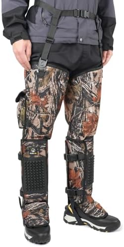 Kalkal Snake Gaiters, 1200D Waterproof Snake Chaps Snake Bite Protection for Ankle to Thigh, Snake Proof Gaiters Snake Guards with Adjustable Size for Men Women
