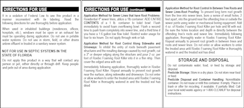 4 Pack Roebic FRK-1LB Foaming Root Killer: Clear Pipes, Stop New Growth, Safe for All Plumbing - 1lb, White, Granules