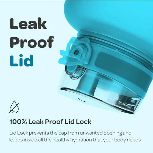 Hydracy Water Bottle with Time Marker -Large BPA Free Water Bottle & No Sweat Sleeve -Leak Proof Gym Bottle with Fruit Infuser Strainer & Times to Drink -Ideal for Fitness Sports & Outdoors