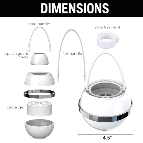 Bath Bathtub Shower Water Filter for Tub Faucet - Hard Water Softener - Remove Contaminants,Chlorine and Fluoride - Improves Skin, Hair and Nails Condition, White, BTBF-051