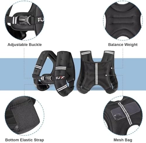 Weighted Vest 5lb/10lb/15lb/20lb/25lb/30lb Weights with Reflective Stripe, Weighted Vest for Men Women Strength Training Running Walking Jogging