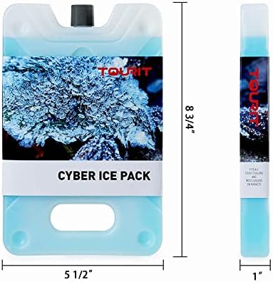 TOURIT Ice Pack for Lunch Box-8.75” x 5.5”-Reusable Long Lasting for Lunch and Cooler Bag-Camping, Beach, Picnics, Fishing and More