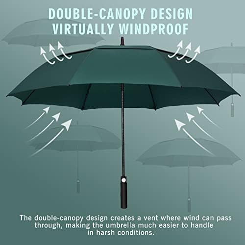 ZOMAKE Automatic Open Extra Large Golf Umbrella 51/54/62/68 Inch, Double Canopy Vented Windproof Oversize Stick Umbrellas for Rain