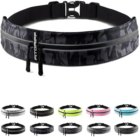 Fitgriff® Running Belt for Men & Women - Secure Jogging Pouch for Phone, Keys & Essentials - For All Cell Phones