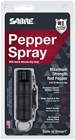 SABRE Crossfire Pepper Gel, Deploys At Any Angle, Maximizes Target Acquisition Against Multiple Threats, Belt Clip For Easy Carry, Fast Flip Top, Max Police Strength OC, Pepper Spray Option 1.5 fl oz