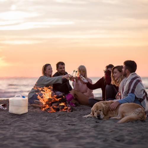 Collapsible Water Container Jug, 4×5.3 Gallon BPA Free Camping Water Storage Canteen with Spigot, for Hiking Backpack RV Outdoors & Emergency, Portable Survival Kit - Food Grade Transparent PE