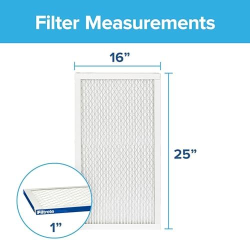 Filtrete 16x25x1 AC Furnace Air Filter, MERV 13, MPR 2200, Elite Allergen, Bacteria & Virus Filter, 3-Month Pleated 1-Inch Electrostatic Air Cleaning Filter, 6-Pack (Actual Size 15.69x24.69x0.78 in)