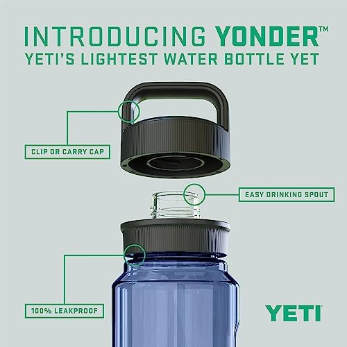 YETI Yonder Water Bottle with Yonder Chug Cap, Lightweight, Leakproof and BPA-Free