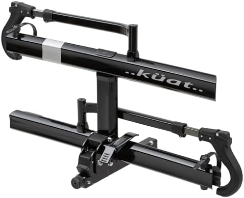 KUAT Sherpa 2.0 Durable Lightweight Aluminum Compact 2 Bike Transporting Hitch Rack with Cable Lock & Foldable Tire Cradles | Capacity - 40 Lbs per Tray