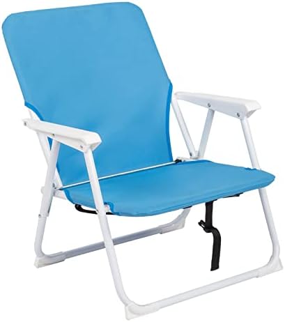 Outvita Lightweight Folding Beach Chair, Portable Arm Chair with High Strength Cleanable Fabric for Sand Camping Lawn Concert Travel Festival Blue,Heavy Duty Supports 220lbs