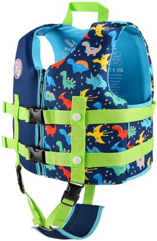 Pottwal Swim Vest for Kids - Swim Jacket for 1-2 Years (24-33LBS) - Buoyancy Aid Made of Neoprene & EPE - with Adjustable Crotch Strap