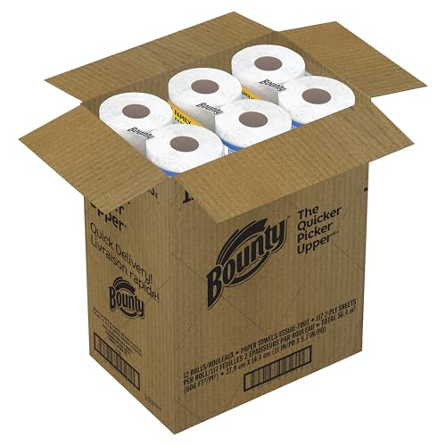Bounty Paper Towels Quick Size, White, 16 Family Rolls = 40 Regular Rolls (Packaging May Vary)