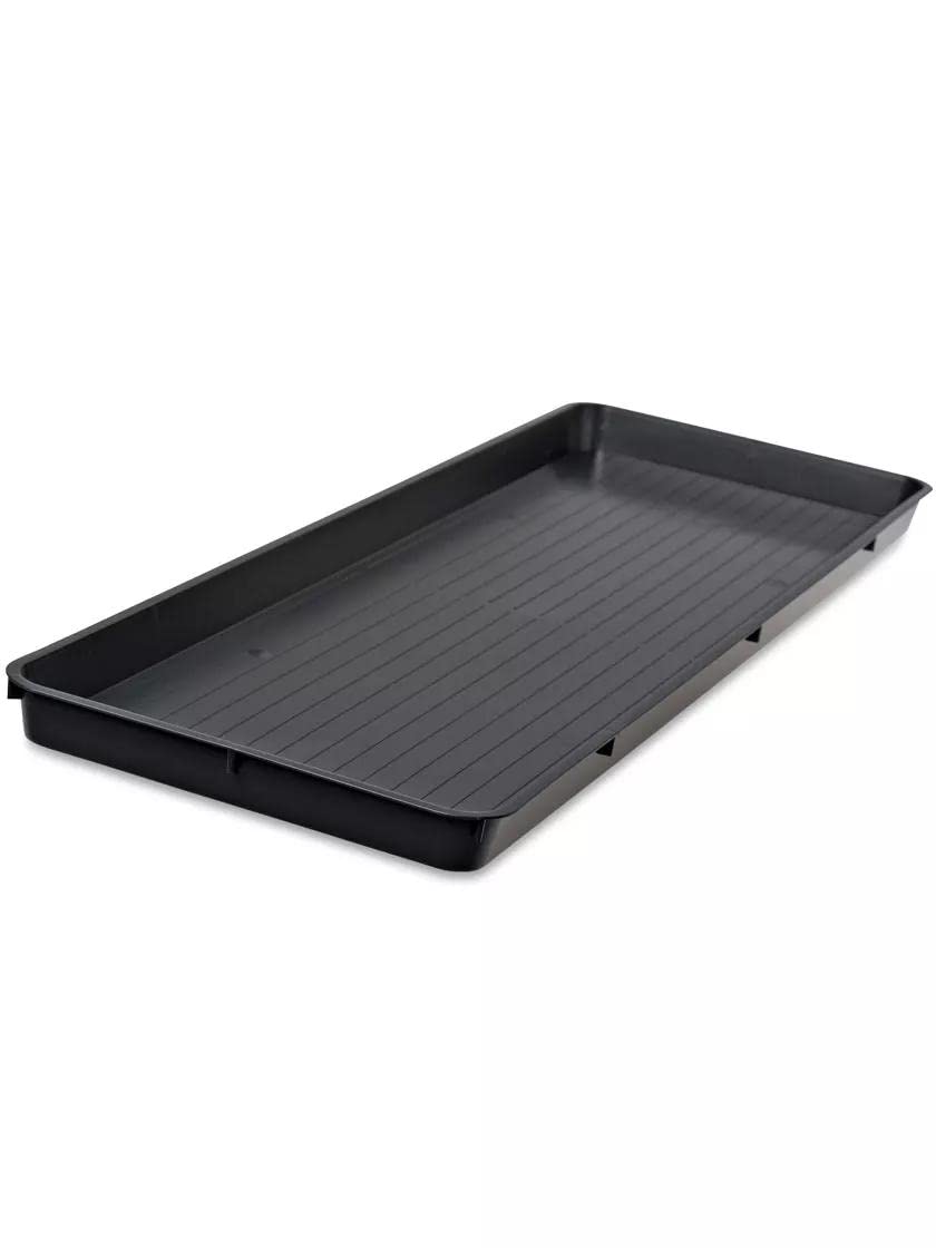 Gardeners Supply Company Large Plant Tray | Multi-use Durable Big Plastic Tray for Indoor & Outdoor Plants, Seed Starting Tray & Potted Succulents, Flowers | 46-1/2"L x 15-1/2"W x 2" Deep - Black