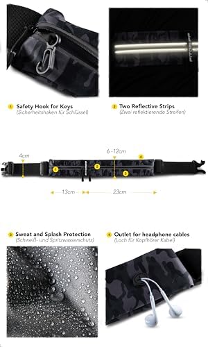 Fitgriff® Running Belt for Men & Women - Secure Jogging Pouch for Phone, Keys & Essentials - For All Cell Phones