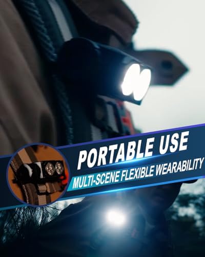 Headlamp Rechargeable 2PCS, Light Bright LED Rechargeable Headlight with White Light, Waterproof Head Lamp with Headband for Outdoor Camping, Hiking, Camping Essentials, Working(Black)