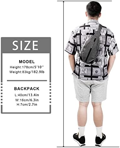 WATERFLY Small Crossbody Sling Backpack Anti Theft Backpack for Traveling Chest Shoulder Bag