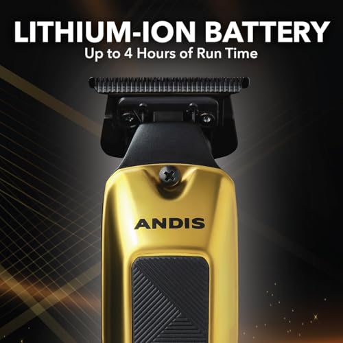 Andis 562310 Phenom Professional Cord/Cordless Lithium-ion Electric Beard & Hair Trimmer with Charging Stand, Gold