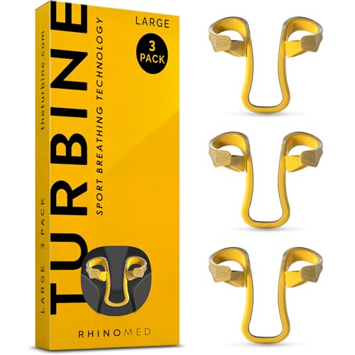 Rhinomed Turbine Nasal Dilator for Athletic Breathing - Large 3pk - Improves Airflow During Exercise - Nasal Dilators for Exercise - Internal Nasal Dilator - Lightweight