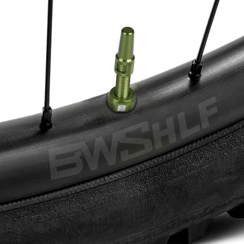 BWSHLF Tubeless Presta Valve Stem 40/44/55/60/65/80/100 mm, Super Light Alloy Presta Valve Stem Kit with Valve Core Remover Tool and Valve Stem Caps - Multiple Color and Size Options(Pair)