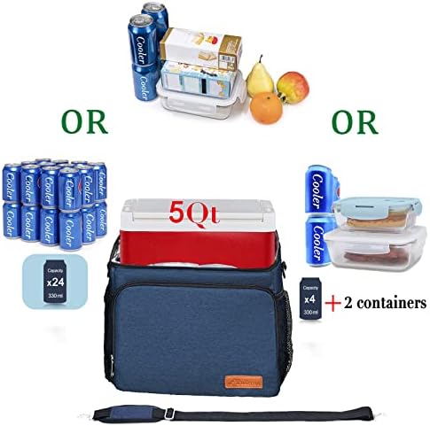 TuErcao Cooler Bag 24 Cans Leakproof Portable Collapsible Soft Cooler Small Ice Chest for Beach Camping Travel Cooler for Car, 15qt Lunch Box Cooler for Men Work Picnic