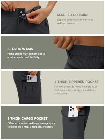 Moosehill Women's-Hiking-Pants-Cargo-Quick-Dry-Stretch-Lightweight Work Outdoor Pants with 5 Deep Pockets