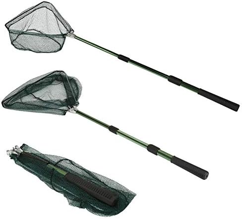 RESTCLOUD Fishing Landing Net with Telescoping Pole Handle, Fishing net Freshwater for Kids Men Women, Extend to 40-63 Inches