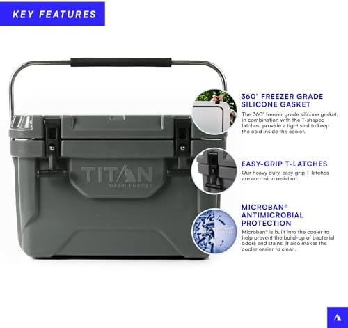 Titan Hard Ice Chest Cooler Roto Cooler with Microban Protection and Deep Freeze Insulation