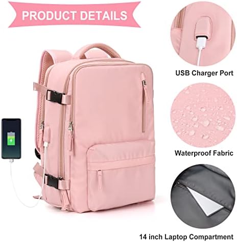 WONHOX Large Travel Backpack Carry on Flight Approved Laptop Work Business Backpack for Women Men Mochila de Viaje