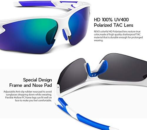 BEACOOL Polarized Sports Sunglasses for Men Women Youth Baseball Fishing Cycling Running Golf Motorcycle Tac Glasses UV400