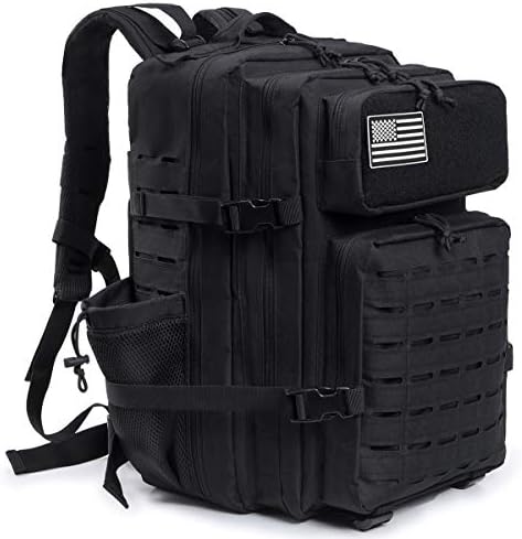 QT&QY 25L/35L/45L Military Tactical Backpack For Men Molle Daypack 3 Day Bug Out Bag Hiking Rucksack With Bottle Holder