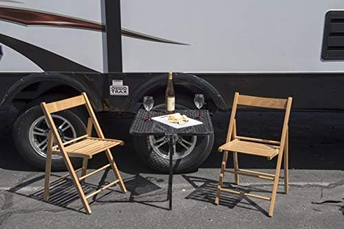 Vehicle Tire-Mounted Steel Camping, Travel, Tailgating and Outdoor Work Table, Black (Steel) , 29 x 23 x 1.5"