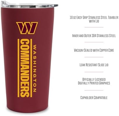 Rico Industries NFL Football Soft Touch, Easy Grip Tumbler