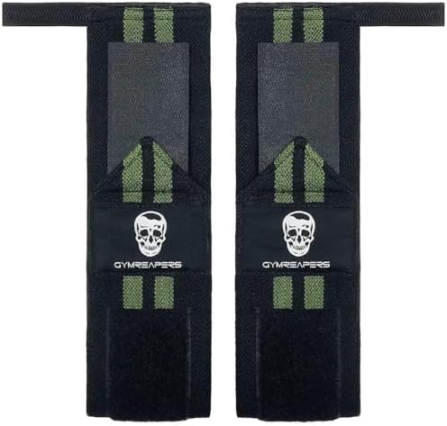 Gymreapers Weightlifting Wrist Wraps (IPF Approved) 18" Professional Quality Wrist Support with Heavy Duty Thumb Loop - Best Wrap for Powerlifting Competition, Strength Training, Bodybuilding