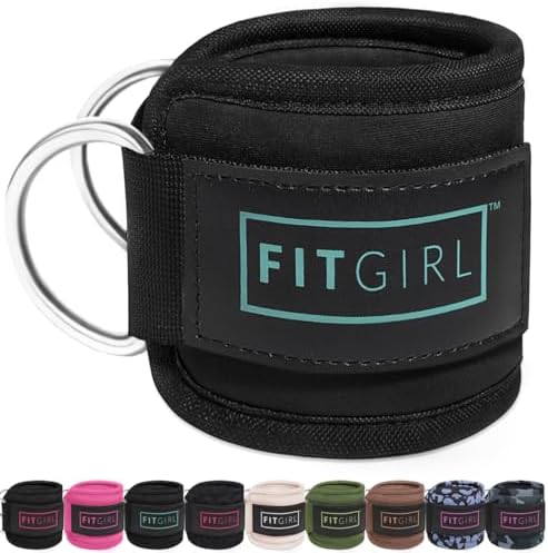 FITGIRL - Ankle Strap for Cable Exercise Machines, Work Out Cuff Attachment for Home & Gym, Glute Workouts - Kickbacks, Leg Extensions, Hip Abductors, for Exercise Machine Attachments