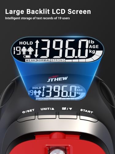 Grip Strength Tester Trainer - Electronic Hand Dynamometer of 400lbs/180kg & Grip strengthener with Adjustable Resistance for Sports