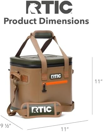 RTIC Ultra-Tough Soft Cooler 12 Can, Insulated Bag Portable Ice Chest for Lunch, Beach, Drink, Beverage, Travel, Camping, Picnic, Car, Trips, Floating Cooler Leak-Proof with Zipper