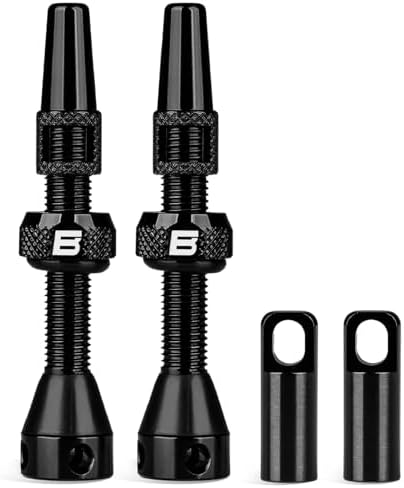 BWSHLF Tubeless Presta Valve Stem 40/44/55/60/65/80/100 mm, Super Light Alloy Presta Valve Stem Kit with Valve Core Remover Tool and Valve Stem Caps - Multiple Color and Size Options(Pair)