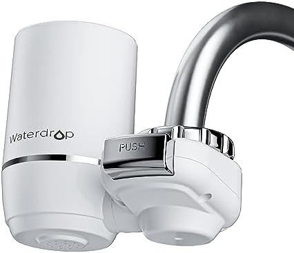 Waterdrop Sink Filter Water Faucet for Skin Care, Bathroom Faucet Filter, 320 Gallons, NSF Certified Water Purifier, 0.01ฮผm Ultra-Filtration System, Reduces Chlorine Lead-Free Material, 1 Filter White