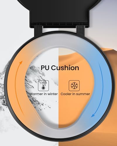 TRIPTIPS Portable Toilet with Soft Cushion, 5 Gallon Rotatable Lid, Adults and Kids Camping Toilet Seat for 5 Gal Bucket