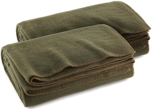 Ever Ready First Aid Olive Drab Green Warm Fire Retardant Blanket, 66" x 90"