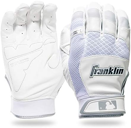 Franklin Sports MLB Baseball Batting Gloves - Shok-Sorb X Batting Gloves for Baseball + Softball - Adult + Youth Padded Non-Sting Batting Glove Pairs - Multiple Colors + Sizes