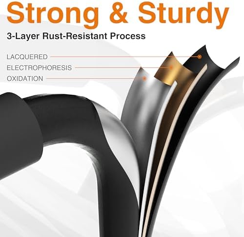 4 Step Ladder, Protable Steel Folding Stool with Wide Anti-Slip Pedal, 500lbs Sturdy Steel Ladder, Black