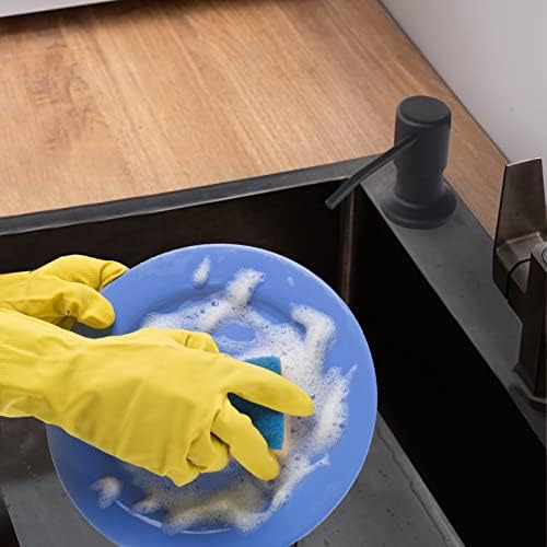Soap Dispenser for Kitchen Sink, Built in Sink Soap Dispenser Lotion Dispenser with 17 OZ Bottle, Refill from The Top Bar Sink Soap Dispenser, Black (1 Pack)