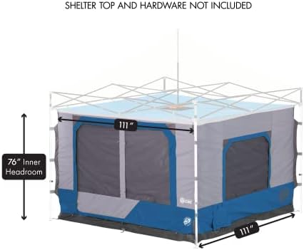E-Z UP Camping Cube 6.4, Converts 10' Straight Leg Canopy into Camping Tent, Royal Blue (Canopy/Shelter NOT Included)
