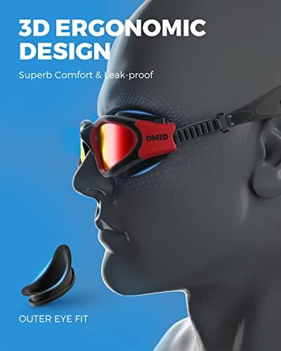 OMID Swim Goggles, P2 Polarized Swimming Goggles for Men Anti-fog Goggles Swimming for Adult Women