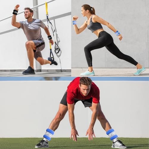 Ankle Weights A Pair of 1/2/3/4/6/8/10/12/20 LBS Wrist Leg Arm Weights for Women Men kids child with Adjustable Straps, Strength weighted for Physical Therapy Running Walking Fitness Gym Workout